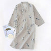 Men's Gauze Cotton Thin Summer Bathrobe Men Kimono Bath Robe Breathable Soft Loose Casual Men Sleepwear Long Sleeve Nightgown