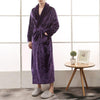 Winter Fashion Coral Fleece Men'S Robe Kimono Bathrobe Nightgown Thick Warm Long Sleeve Belted Sleepwear Bath Night Gown Couple