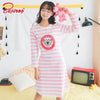 Yidanna new women's sleepwear hat cotton nightgowns sleepshirts in autumn long sleeve lounge for girl onesies winter nightdress
