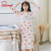 Yidanna new women's sleepwear hat cotton nightgowns sleepshirts in autumn long sleeve lounge for girl onesies winter nightdress