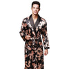 Autumn New Long-Sleeved Couple Robe Men's Bathrobe Kimono Home Male Nightgown Printed Geometric Robes V-neck Satin Sleepwear