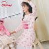 Yidanna new women's sleepwear hat cotton nightgowns sleepshirts in autumn long sleeve lounge for girl onesies winter nightdress