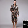 Autumn New Long-Sleeved Couple Robe Men's Bathrobe Kimono Home Male Nightgown Printed Geometric Robes V-neck Satin Sleepwear