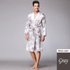 Autumn New Long-Sleeved Couple Robe Men's Bathrobe Kimono Home Male Nightgown Printed Geometric Robes V-neck Satin Sleepwear