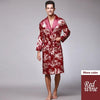 Autumn New Long-Sleeved Couple Robe Men's Bathrobe Kimono Home Male Nightgown Printed Geometric Robes V-neck Satin Sleepwear