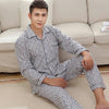 Plaid Pyjama Set Men Sleepwear Long Sleeve Turn-down Collar Cotton Pajamas for Men Nightgown Male Home Wear Casual Indoorwear