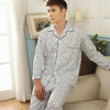 Plaid Pyjama Set Men Sleepwear Long Sleeve Turn-down Collar Cotton Pajamas for Men Nightgown Male Home Wear Casual Indoorwear