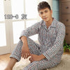 Plaid Pyjama Set Men Sleepwear Long Sleeve Turn-down Collar Cotton Pajamas for Men Nightgown Male Home Wear Casual Indoorwear