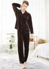 Chinese Brand Designer Men 2PC Velour Pajamas Set Loose Long Sleeve Long Pants Sleepwear Autumn Winter Nightgown Leisure wear