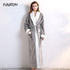 Woman Long Nightgown Robe Winter Thick Warm Robes Coral Fleece Sleepwear BathRobe Felmale Hotel Spa Plush Bath Robe Kimono