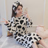 Winter Sexy Women Flannel Night Dress Girls Cartoon Pajamas Robes Long Sleeve Warm Sleepwear Women's Nightgown Homewear Bathrobe