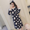 Winter Sexy Women Flannel Night Dress Girls Cartoon Pajamas Robes Long Sleeve Warm Sleepwear Women's Nightgown Homewear Bathrobe
