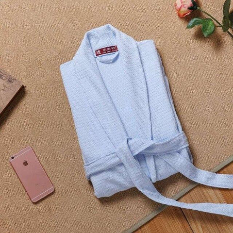 Men Robe Waffle Cotton Kimono Robe Nightwear Kimono Sleepwear Nightgown Dressing Bathrobe Dressing Gown Plus Size XXL Summer