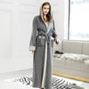 Winter Ankle-Length Warm Robe Thick Men Women Coral Fleece Kimono Bathrobe Lovers Couple Nightgown Gown Sleepwear Long Nightwear