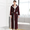 Winter Ankle-Length Warm Robe Thick Men Women Coral Fleece Kimono Bathrobe Lovers Couple Nightgown Gown Sleepwear Long Nightwear