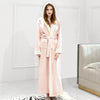 Winter Ankle-Length Warm Robe Thick Men Women Coral Fleece Kimono Bathrobe Lovers Couple Nightgown Gown Sleepwear Long Nightwear