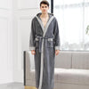 Winter Ankle-Length Warm Robe Thick Men Women Coral Fleece Kimono Bathrobe Lovers Couple Nightgown Gown Sleepwear Long Nightwear