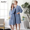 Gacloz Lovers Waffle Bathrobes Summer Thin Kimono Robe Women Men Nightgown Sleepwear Plus Size 3XL
