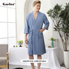 Gacloz Lovers Waffle Bathrobes Summer Thin Kimono Robe Women Men Nightgown Sleepwear Plus Size 3XL