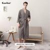 Gacloz Lovers Waffle Bathrobes Summer Thin Kimono Robe Women Men Nightgown Sleepwear Plus Size 3XL