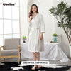 Gacloz Lovers Waffle Bathrobes Summer Thin Kimono Robe Women Men Nightgown Sleepwear Plus Size 3XL