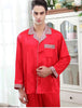 Couples Silk Wedding Sleepwear Men's Nightgown Silkly Satin Mens Pajamas Sleepwear Classic Long Sleeved Homewear 2pcs  D-2162