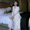 Long Nightgown Women Nightdress Winter Jacquard Plus Thicken Sleepwear Robe Set Fashion Royal Princess Nightshirt 2 Pcs Set