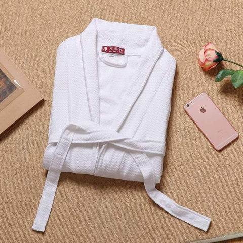 Bathrobe Men 100% Cotton Pajamas Bathrobe men spa robe male plus size XXL Pajamas Kimono Robe Sleepwear Nightgown White