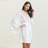 White Sexy Women Robe V-Neck Sleepwear Rayon Nightgown Summer Kimono Bath Gown Long Sleeve Nightwear Nightdress Home Wear S-XL