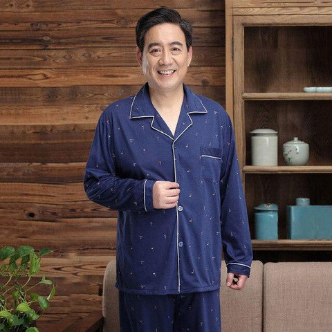 2019 Men Sleepwear Nightgown Autumn Button Pajama Sets for Male Long Sleeve Pijamas Mens Pajama Sets Homewear Suits