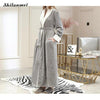 Winter Thick Warm Female Fleece Kimono Robe Lovers Couple Nightgown Super Soft Bath Gown Sleepwear Long Nightwear Home Dress