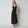 Ladies Sexy Silk Satin Nightgown Sleeveless Nighties Nightdress V-neck Sleep Long Shirt Summer Nightwear Night Dress For Women