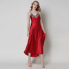 Ladies Sexy Silk Satin Nightgown Sleeveless Nighties Nightdress V-neck Sleep Long Shirt Summer Nightwear Night Dress For Women