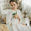 Fdfklak Lace Sleepwear Night Dresses Spring Autumn Long Sleeve Cotton Princess Nightgown Ladies Lingerie Long Nightgown Q840