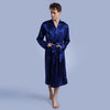 Men's Long Sleeve Lace-up Microfiber Siamese Pajamas V-neck Pocket Pajamas for Men's Clothing 2018 Robe Thin Cardigan Nightgown