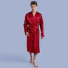Men's Long Sleeve Lace-up Microfiber Siamese Pajamas V-neck Pocket Pajamas for Men's Clothing 2018 Robe Thin Cardigan Nightgown