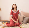 Summer New Short-sleeved Cotton Long Sleepwear Korean Fresh Lace Printing Night Dress Women Plus Size Nightgowns Lingerie Dress