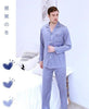 Men's Long Sleeved New Suit Set Household Clothing Ice Silk Satin Leisure Sleepwear Students Plus Size Youth Nightgown J039
