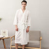 Unisex Men Cotton Nightgown Summer Kimono Robe Bathrobe Gown Women Casual Sleepwear Solid Color Home Clothes Loose Nightwear