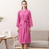 Unisex Men Cotton Nightgown Summer Kimono Robe Bathrobe Gown Women Casual Sleepwear Solid Color Home Clothes Loose Nightwear