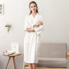 Unisex Men Cotton Nightgown Summer Kimono Robe Bathrobe Gown Women Casual Sleepwear Solid Color Home Clothes Loose Nightwear