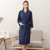 Unisex Men Cotton Nightgown Summer Kimono Robe Bathrobe Gown Women Casual Sleepwear Solid Color Home Clothes Loose Nightwear