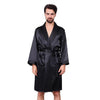 Men Casual Homewear Set Print Long-sleeved Sleeve Elastic Waist No Nightgown Relaxed Short Pants Set