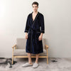 2019 Winter Warm women Home Robe Soft Velvet Bathrobe Long Kimono Robe Dressing Gown Solid Sleepwear Ladys Long Sleeve Nightgown