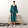 2019 Winter Warm women Home Robe Soft Velvet Bathrobe Long Kimono Robe Dressing Gown Solid Sleepwear Ladys Long Sleeve Nightgown