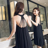 New Arrivals Summer Long Nightgowns Halter neck Loose Ladies Dresses Princess Sleep Wear Solid Silk Home Dress Sexy Nightdress