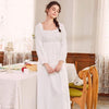Night Dress 2018 Women Sleeping Dress Autumn Winter Vintage Royal Nightdress Pure Cotton Princess White Ruffle Nightgowns