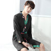 2019 summer men's silk bathrobe robe long solid silk pajamas men silk nightgown sleepwear kimono homme dress
