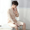 2019 summer men's silk bathrobe robe long solid silk pajamas men silk nightgown sleepwear kimono homme dress