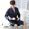 2019 summer men's silk bathrobe robe long solid silk pajamas men silk nightgown sleepwear kimono homme dress